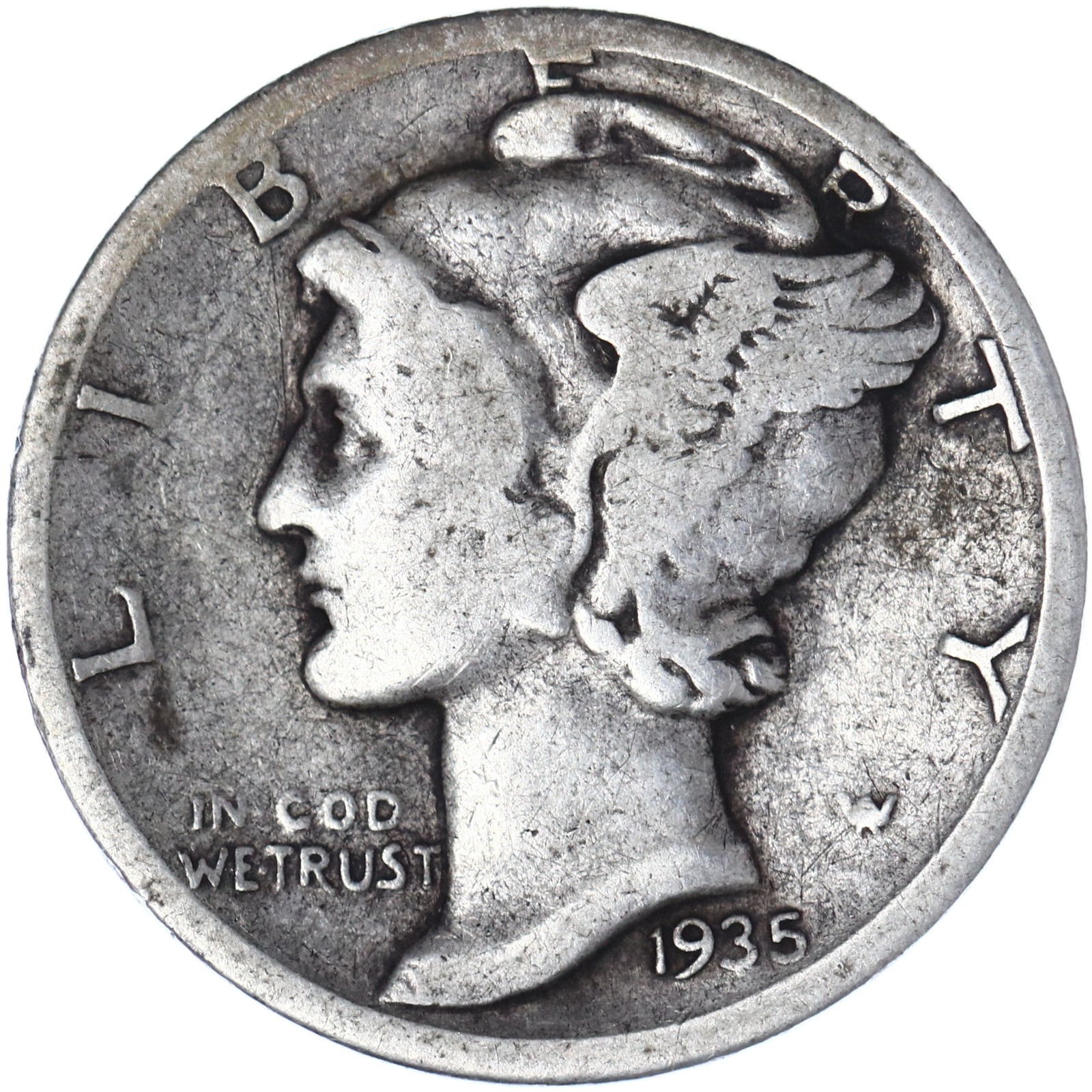 1935 S Mercury Dime 90% Silver Good GD