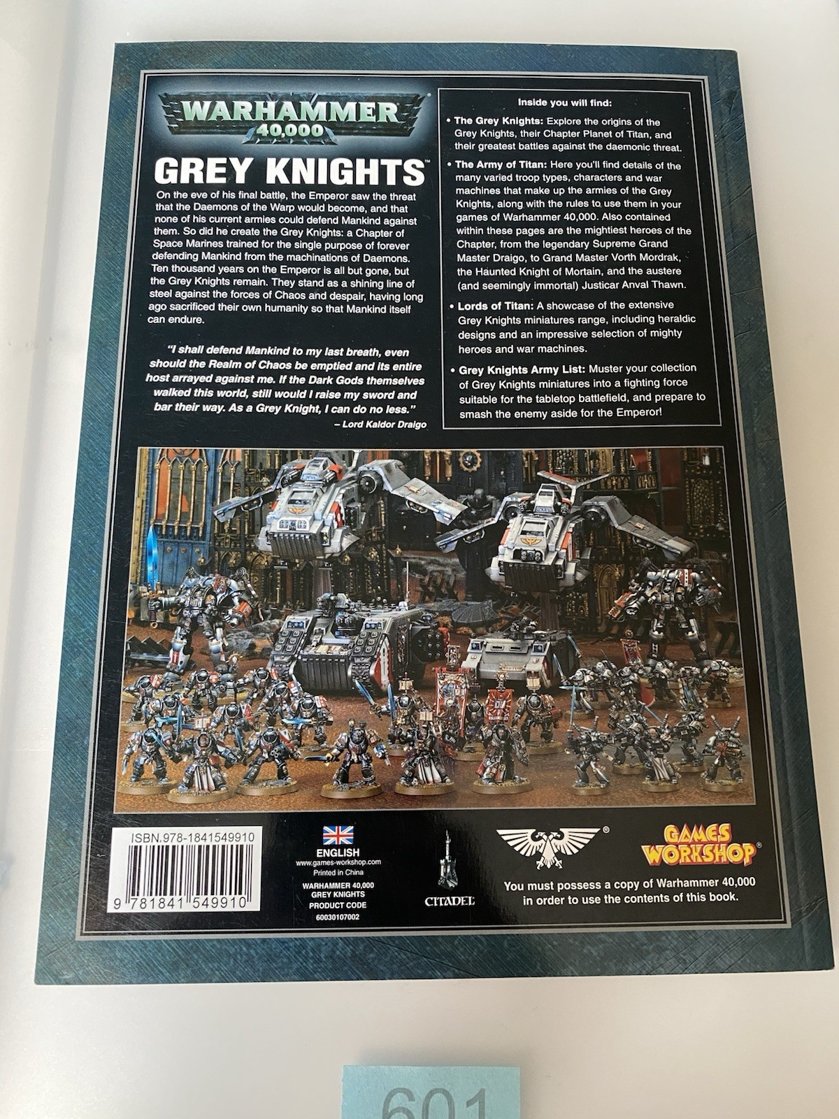 40k Grey Knights 5th Ed Codex, Softcover OOP Book, Good Condition