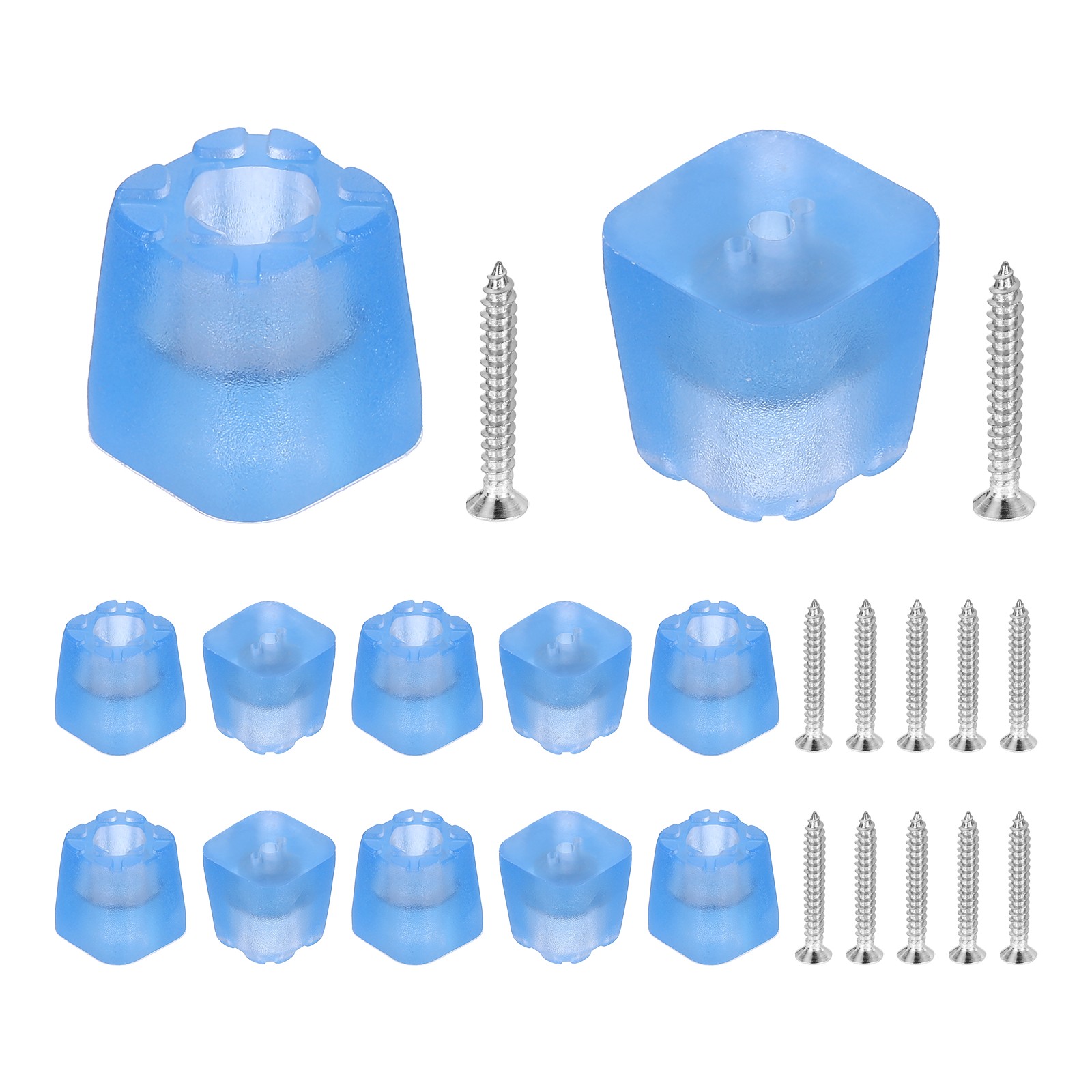 12Pcs Furniture Pads, 0.79" W x 0.79" H Non Slip Feet with Screw, Blue
