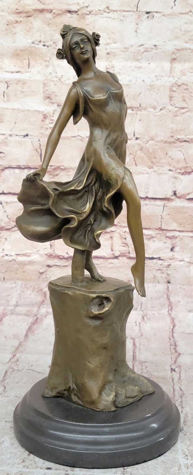 Detailed Collector Collectible Dancer by Vallet Bronze Sculpture Home Decor Art