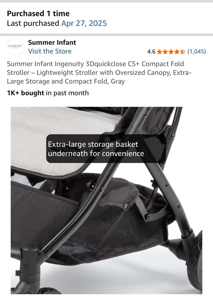 Summer Infant Ingenuity 3Dquickclose CS+ Compact Fold Stroller