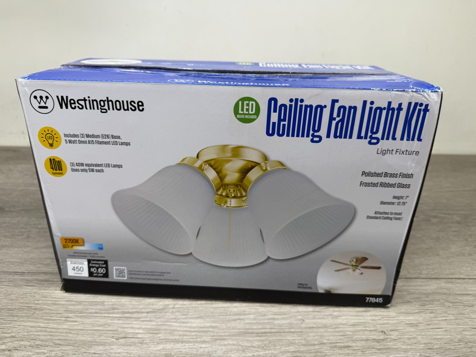 Westinghouse 7784500 Brass 3-Light 12-3/4"W Light Kit
