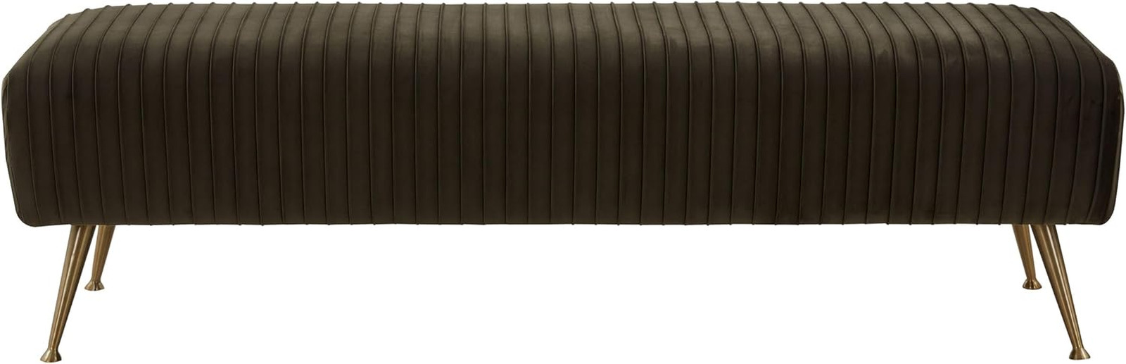 Safavieh Home Collection Salome Giotto Shale and Antique Brass Velvet Bench