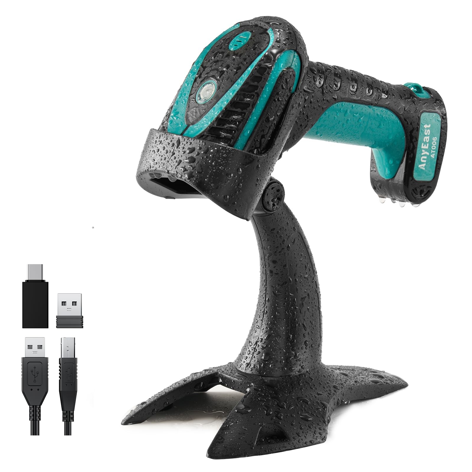 Wireless Barcode Scanner Stand 1D 2D QR Bluetooth USB Reader Drop Resistant