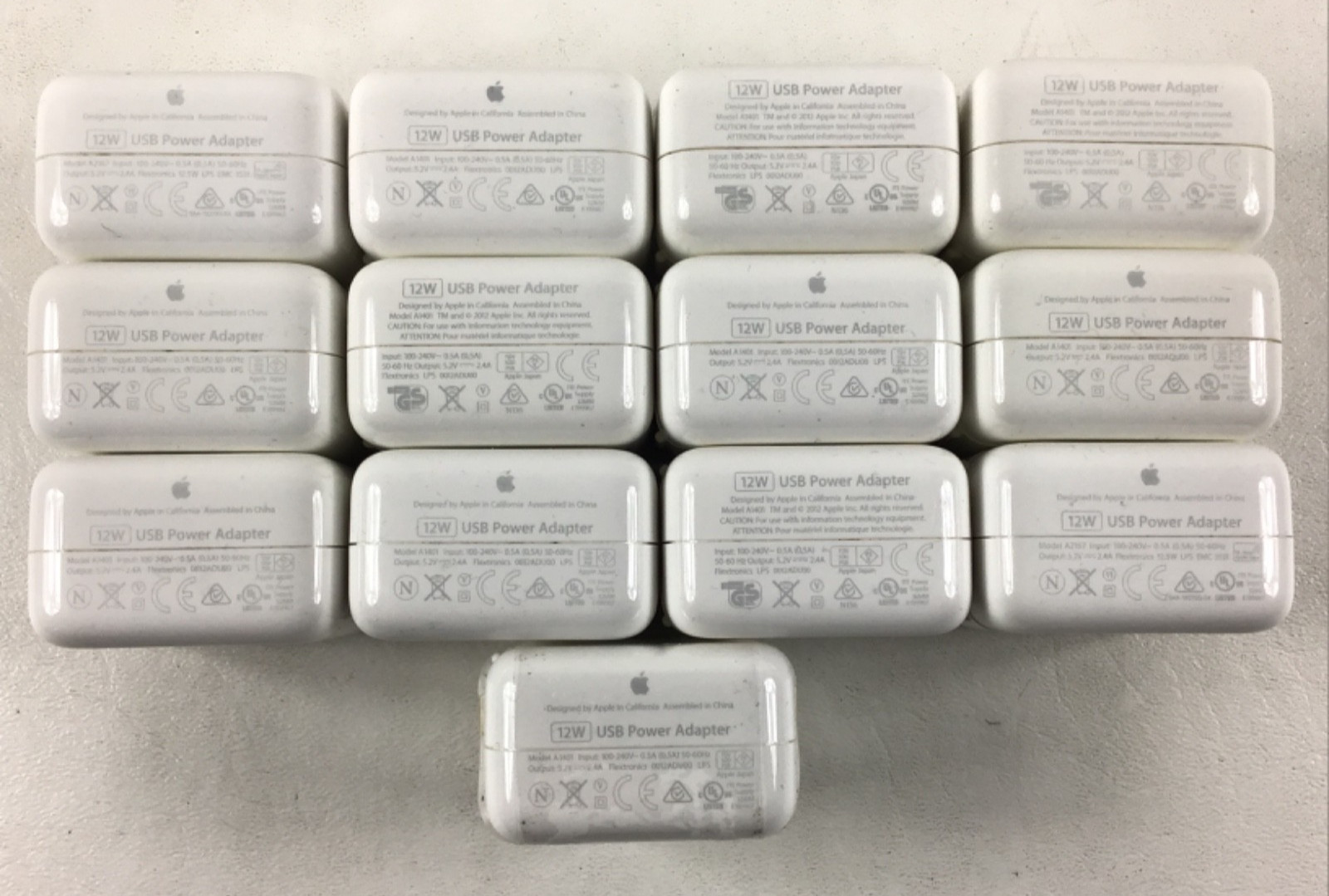 Lot of 13 Genuine Apple A1401 12W USB Power Adapters…Clean…Tested