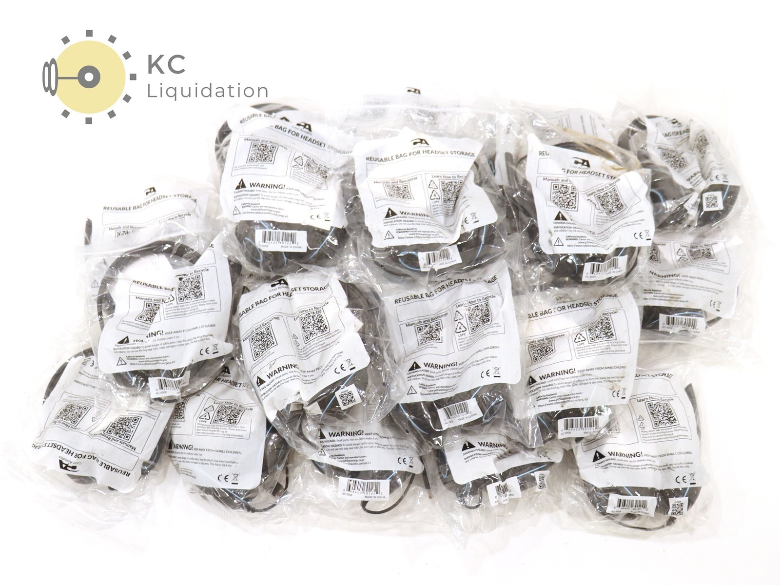 21x Lot Cyber Acoustics AC-5008 USB Headsets (Black)