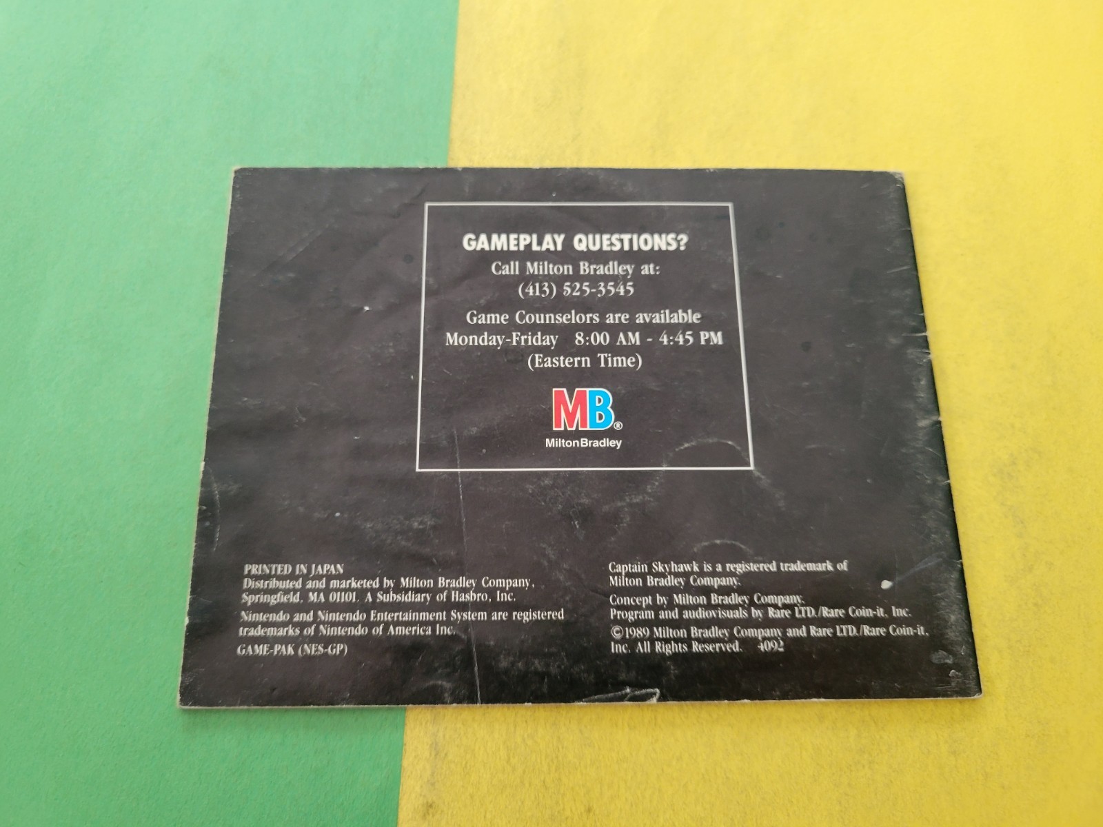 Captain Skyhawk Authentic Original NES Nintendo Manual Only