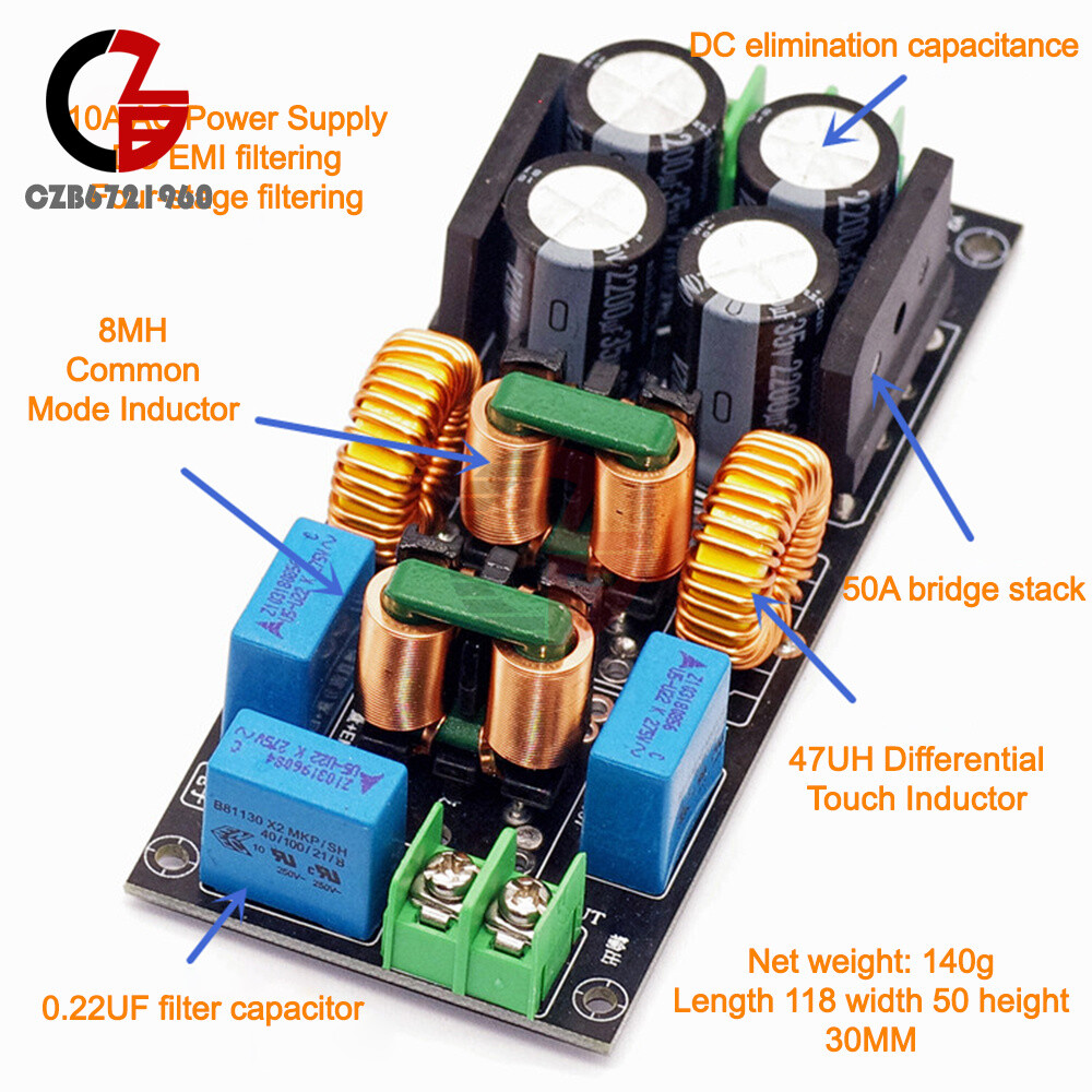 AC110-250V Amplifier Audio Power Filter EMI Filter DC High Current 4A/10A/20A