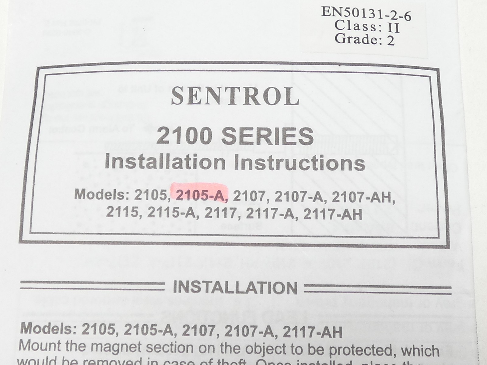 Sentrol Interlogix 2105A-G Magnetic Pull-Apart Security Cord Sensor - NEW Sur...