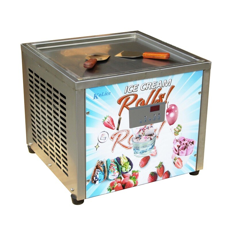 Kolice Desktop 18"x18" square pan fried ice cream machine roll ice cream machine