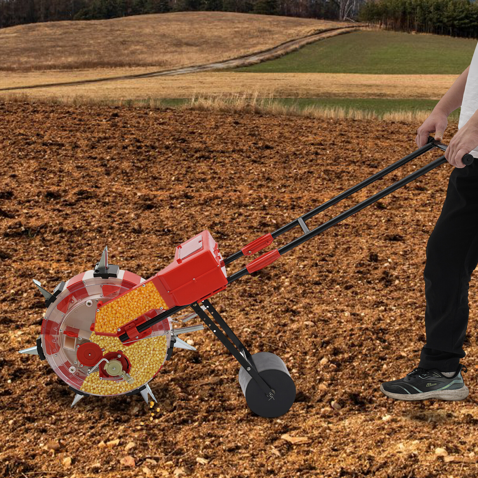 7 Mouths Garden Hand Push Seeder Planter Portable Manual Seeder For Corn Peanut