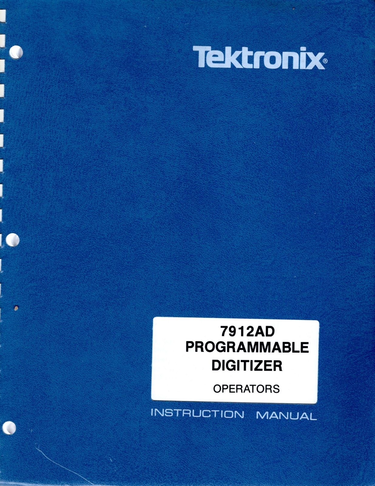 Original Tektronix 7912AD Operator's Instruction Manual Programmable Digitizer