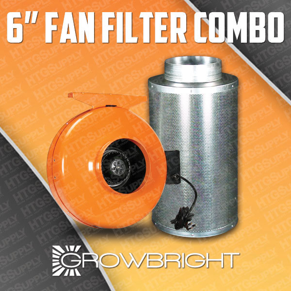 6" CARBON AIR FILTER COMBO INLINE FAN EXHAUST inch SIX blower Odor Control