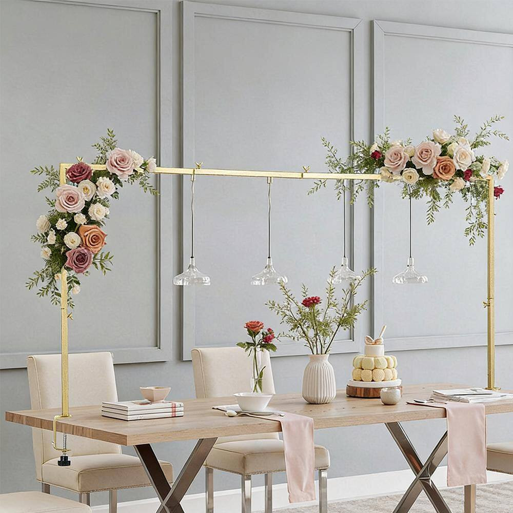 2-Pack Adjustable over the Table Arch Decorative Stand with Clamps Gold