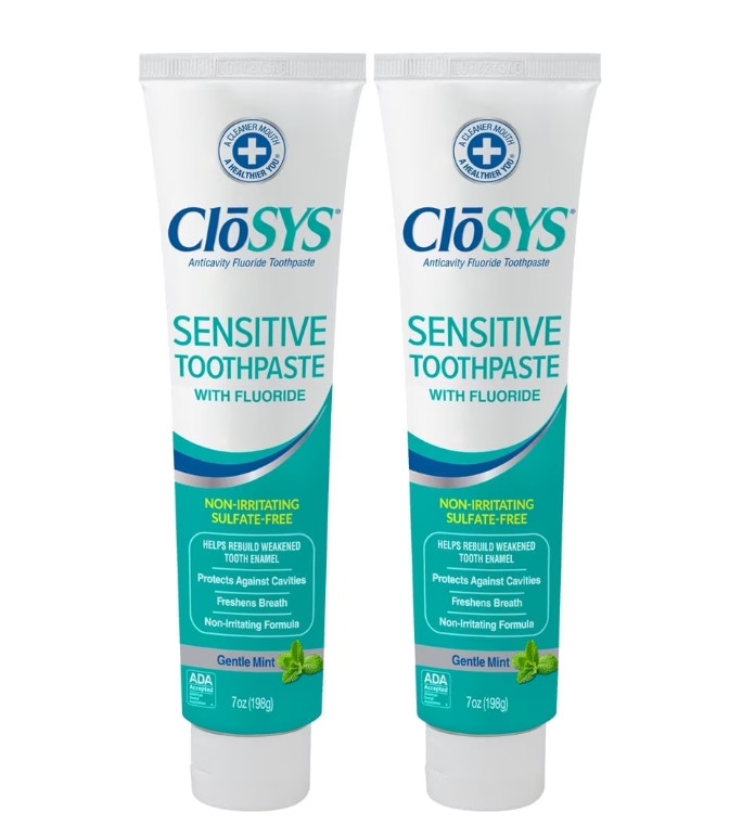CloSYS Fluoride Toothpaste, 7 Ounce (2 Pack), Gentle Mint, Whitening Enamel