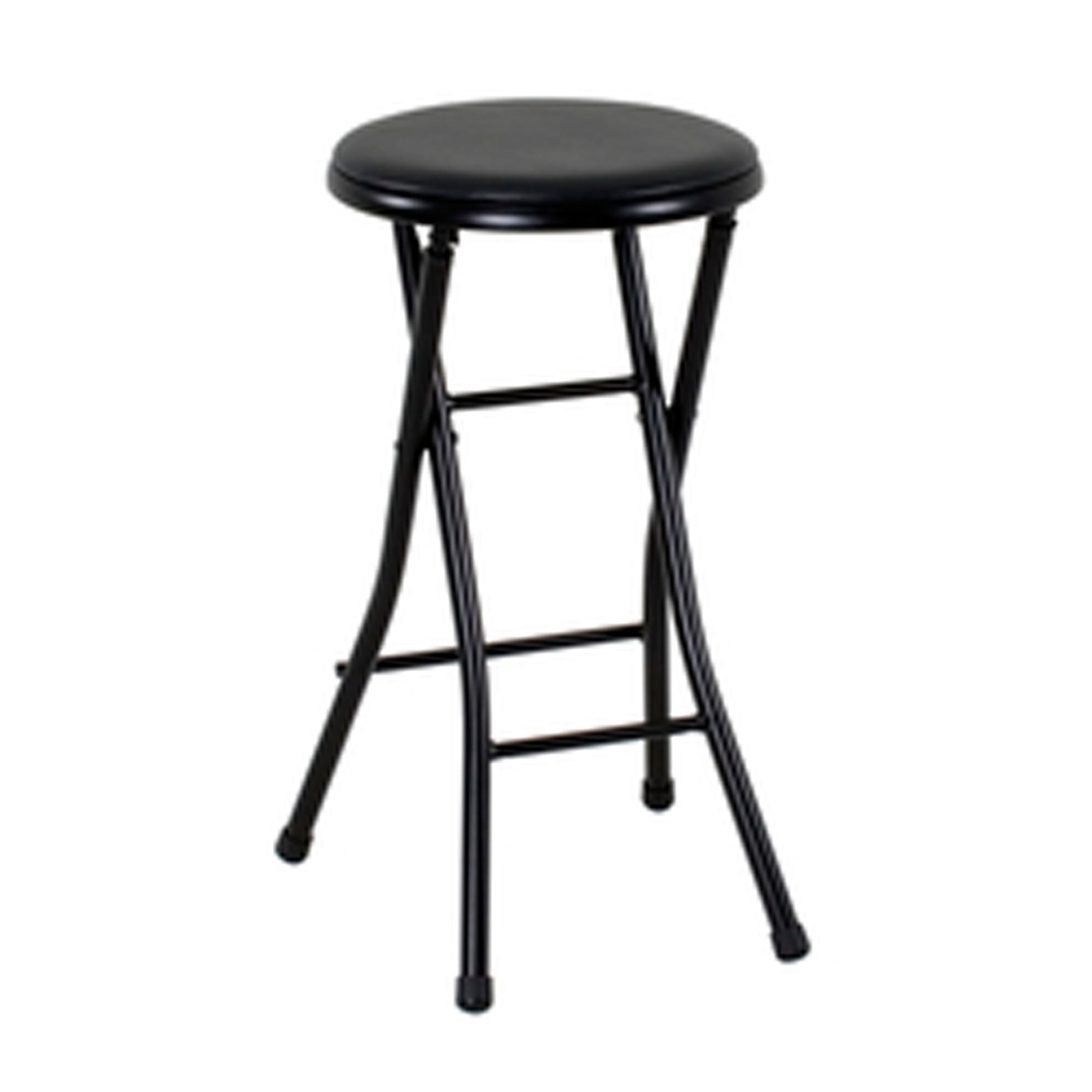 Folding Metal Stool, Black