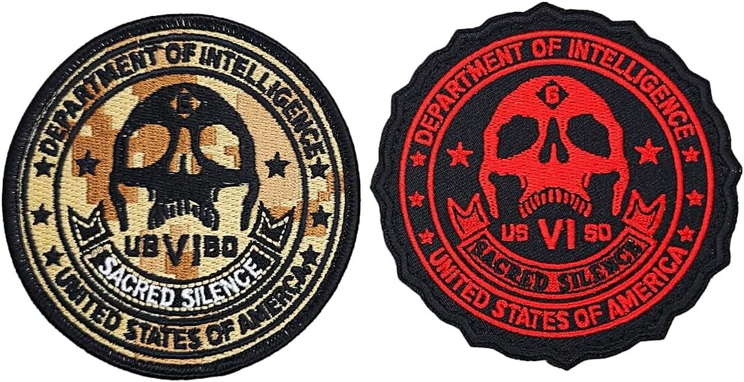 Sacred Silence Department of Intelligence Patch  | 2PC HOOK BACKING 3.5"x3.5"