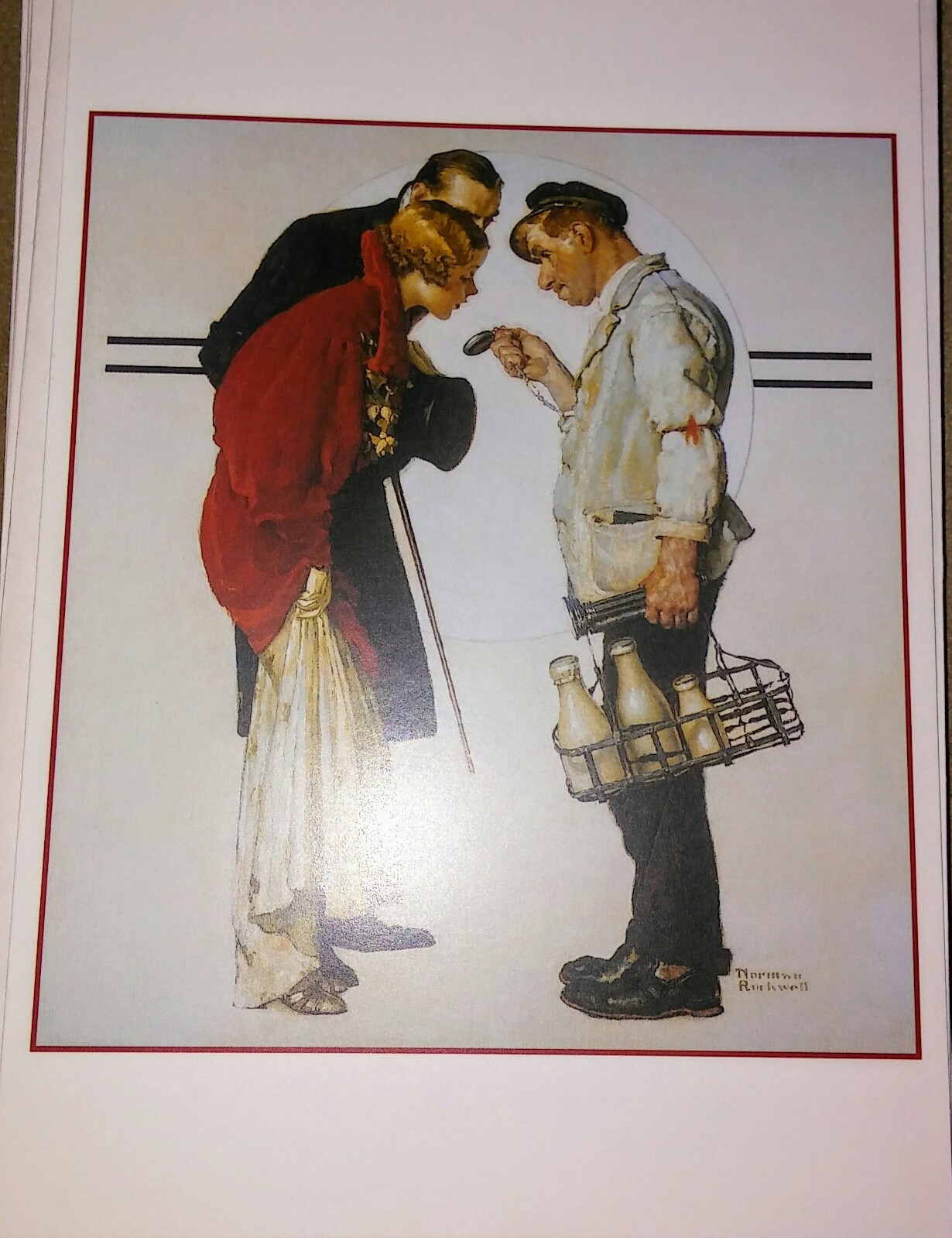 Norman Rockwell Notecards Portrait titled "The Partygoers" Is On Front Of Card