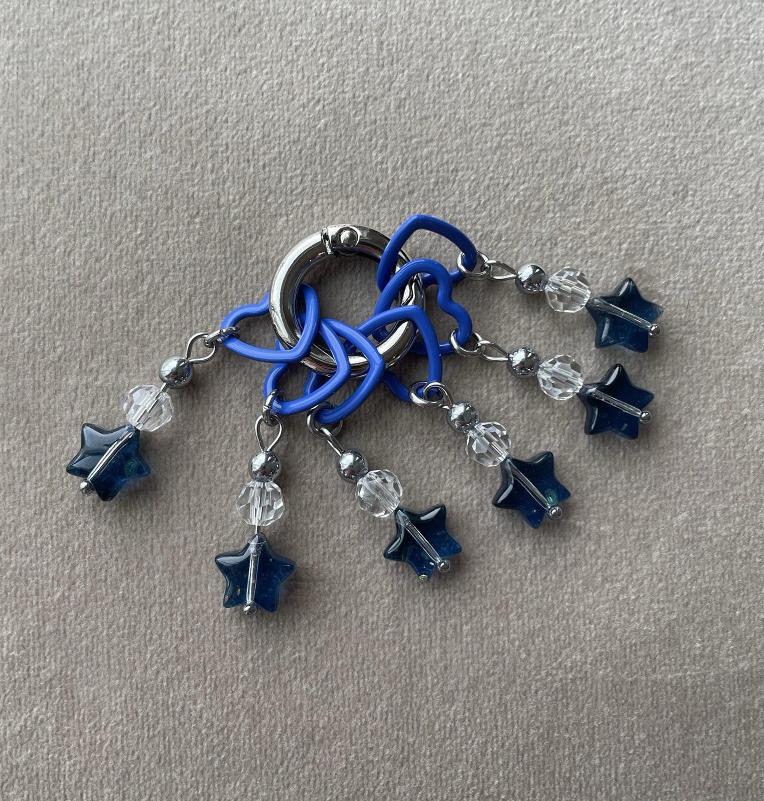 BEADED STITCH MARKERS Glass Star Charms For Knitting Set Of 6 Stainless Steel