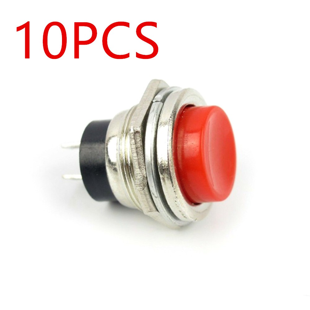 10* Small Self-Reset Round Button Head Power Switch Circle Kill Button Switch N