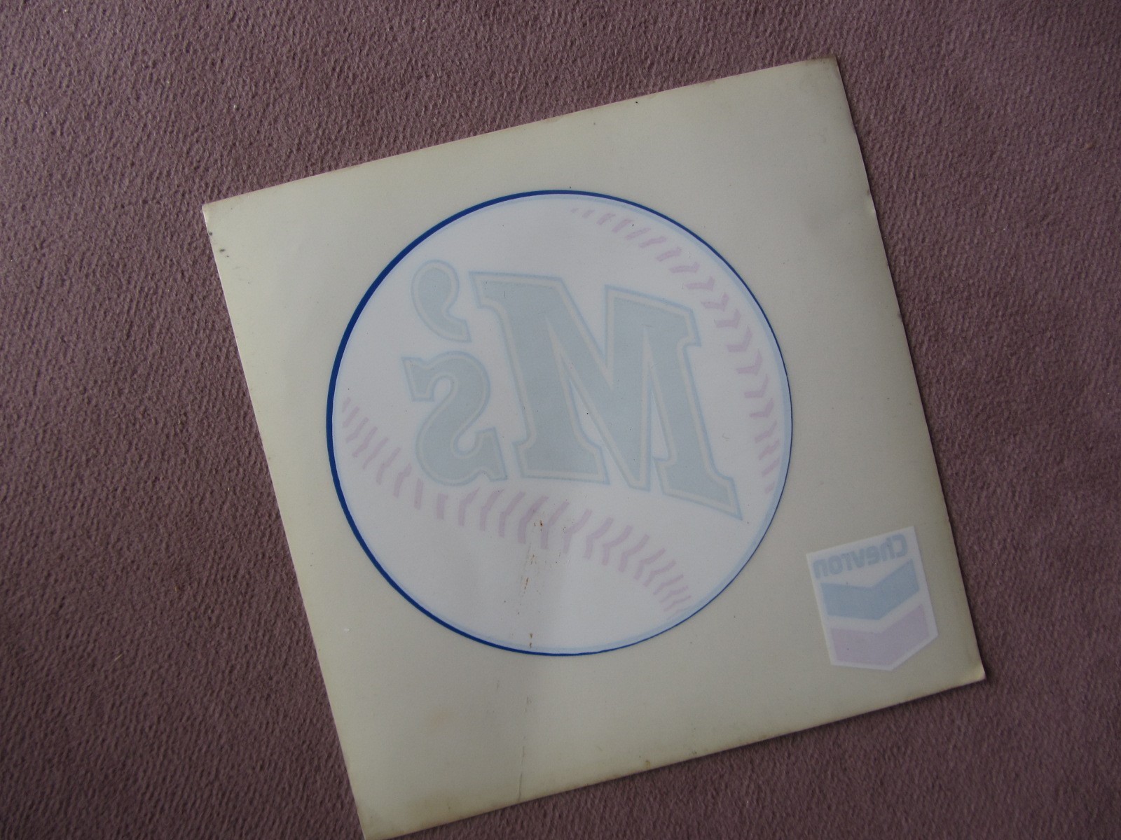 Vintage c1989 Seattle Mariners Chevron 4” Baseball Window Sticker
