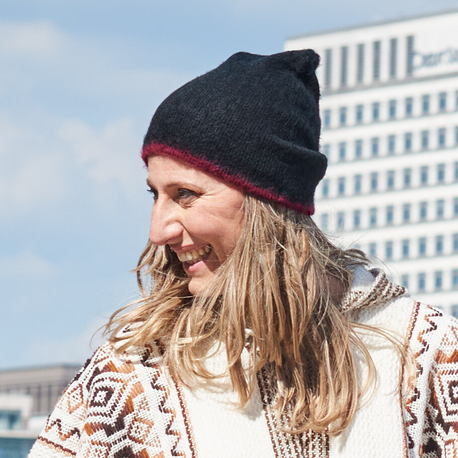 ALPACA WOOL BEANIES brushed reversible colorful unisex Handmade in Ecuador