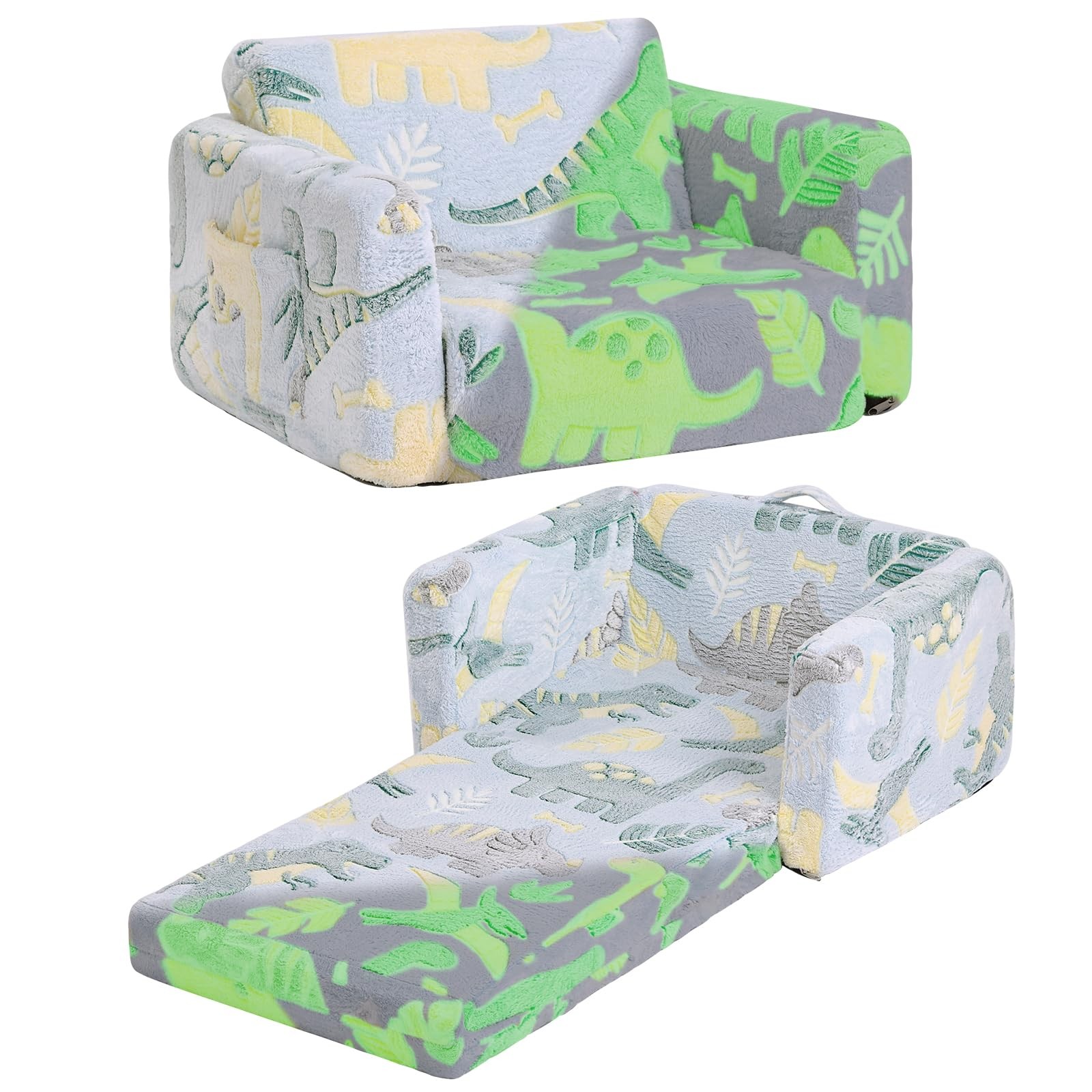 Sofa, 2-in-1 Kid Sofa, Convertible Children Couch to Lounger, Flip Out Chair,...