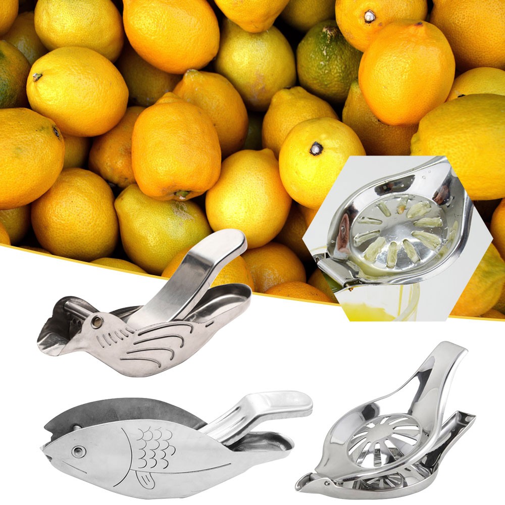Manual Lemon Squeezer Acrylic Clip Bird Shape 304 Stainless Steel Juicer KU
