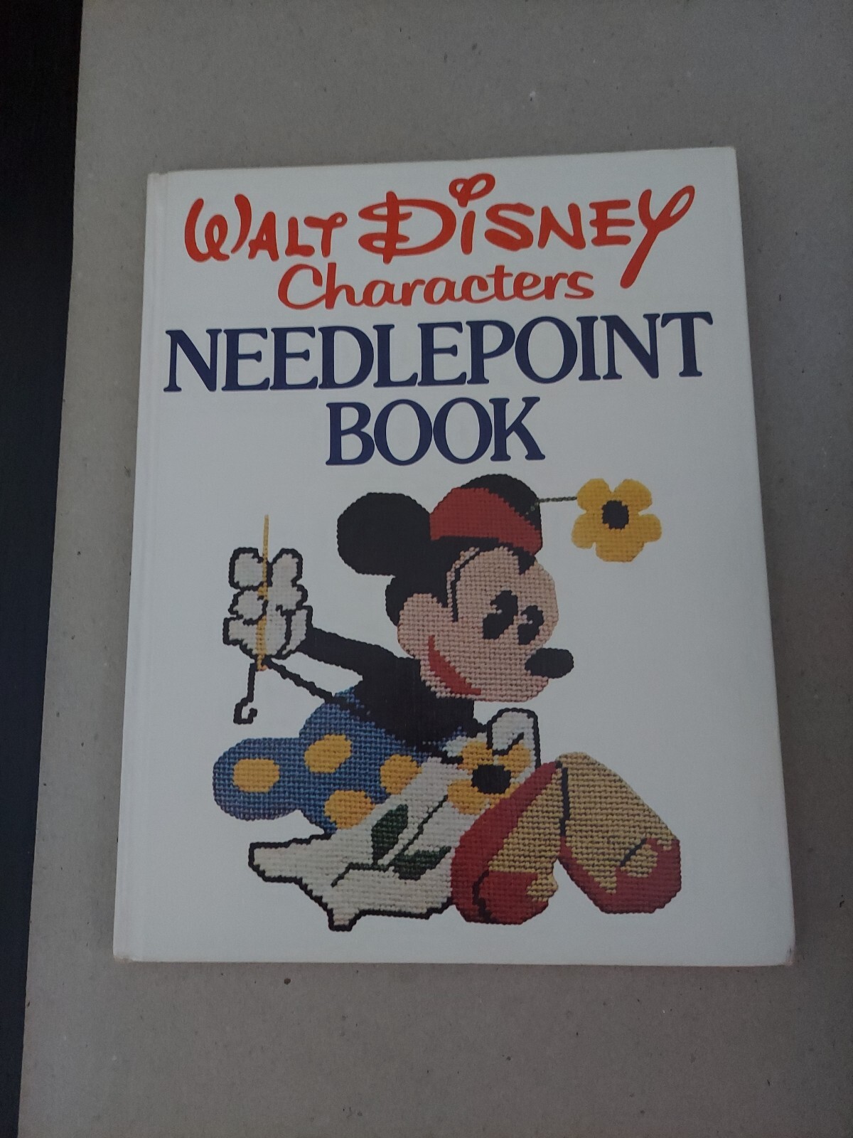 Vintage 1976 Walt Disney Characters Needlepoint Hardcover with Dust Jacket Book