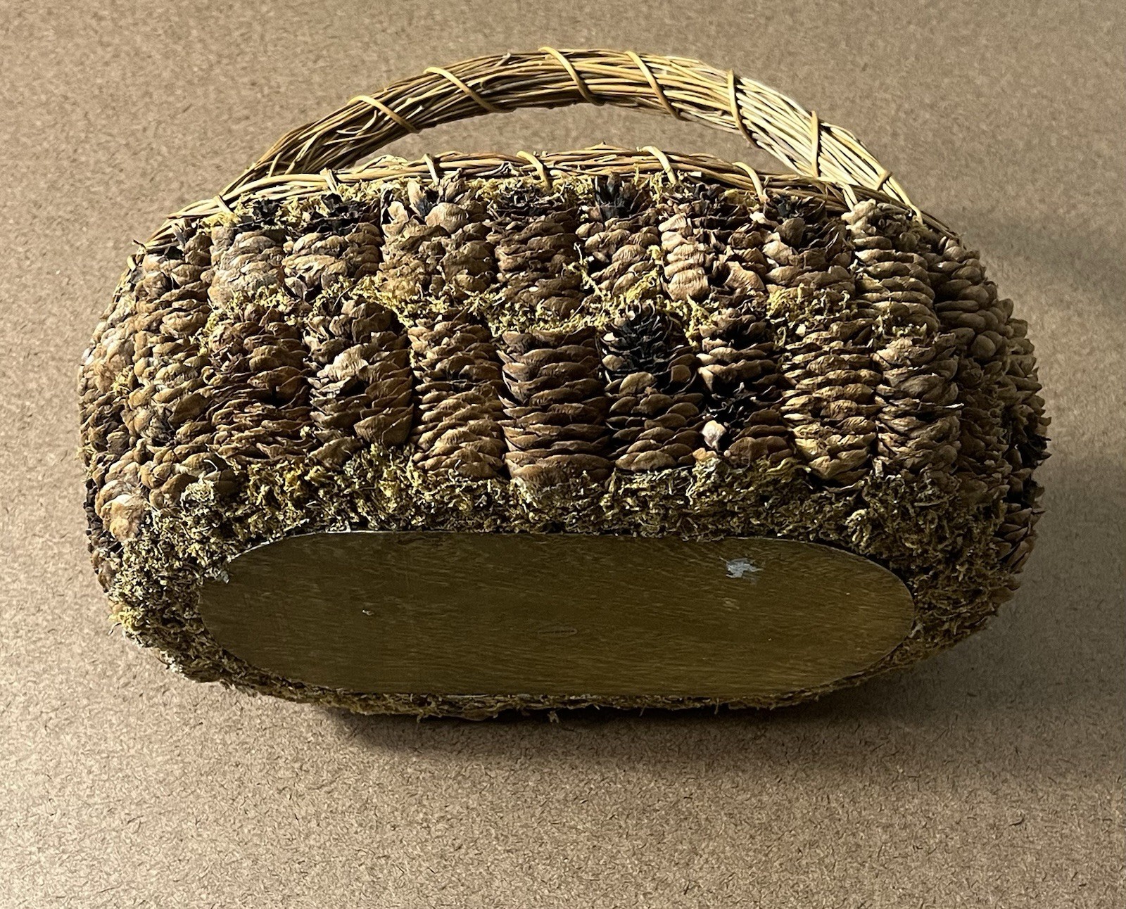 Oval Pinecone and Twig Gathering Basket