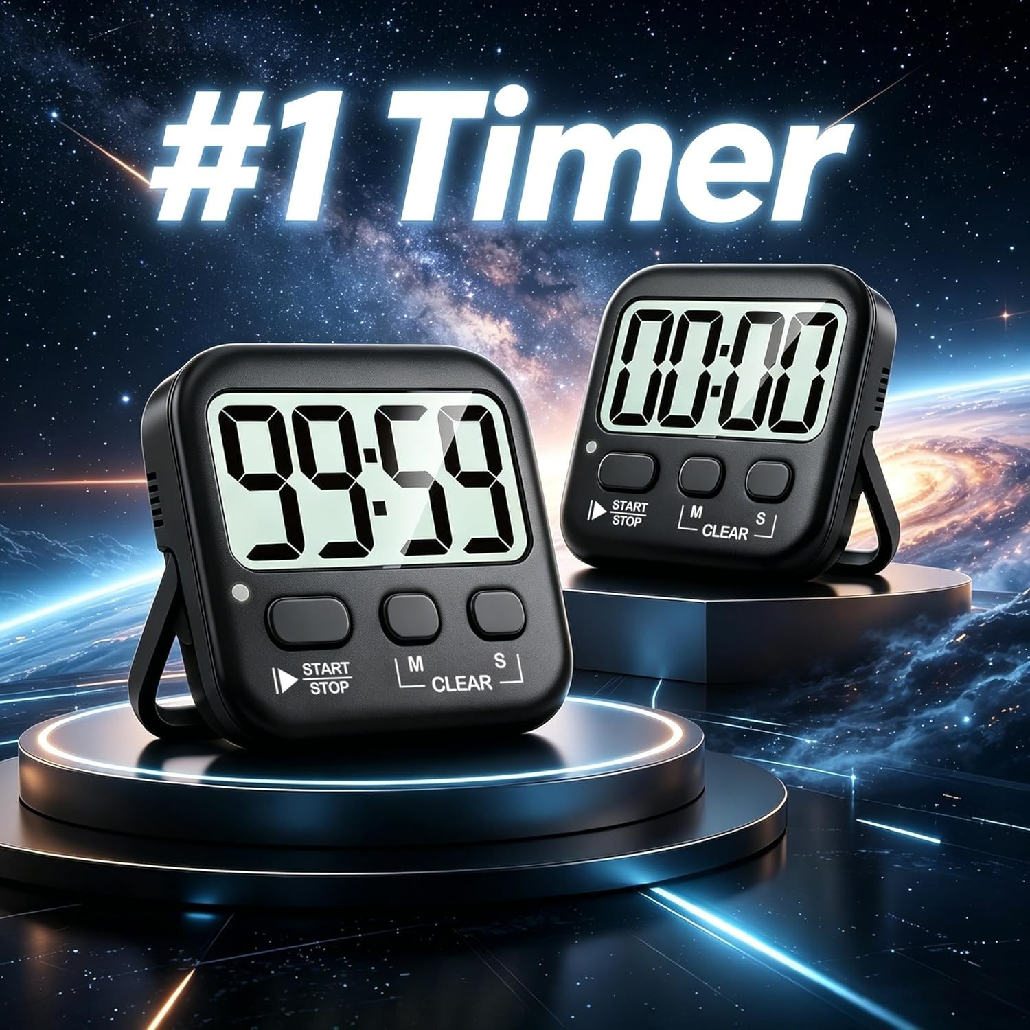 Versatile 2 Pack Countdown Timers - Perfect for Cooking, Study, and Exercise