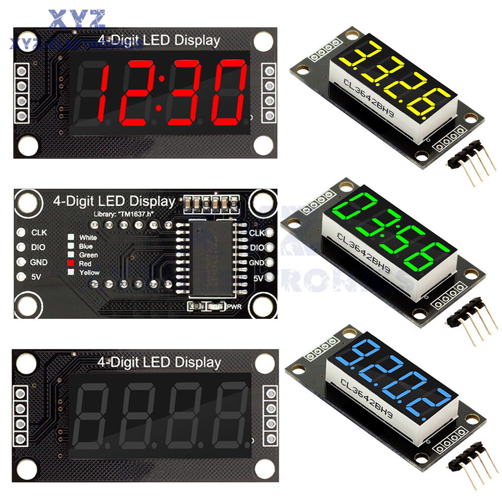 TM1637 4-Digit 0.36 inch Red/Green/Blue/Yellow/White  LED Display Tube Module
