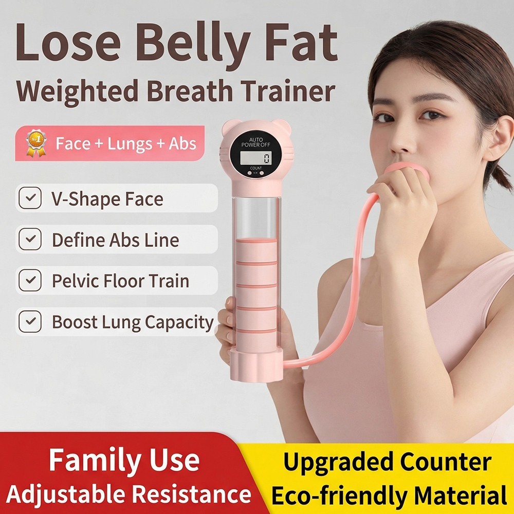 Breathing Dumbbell Lung Abdominal Exerciser Adults Lightweight Fitness Lung LCD