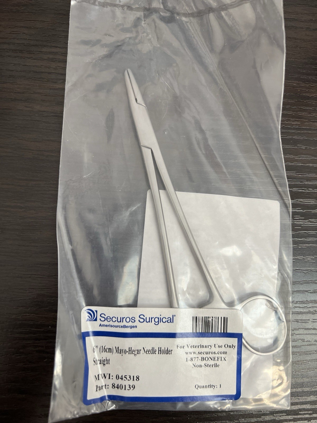 6”  Straight Mayo-Hegar Needle Holder