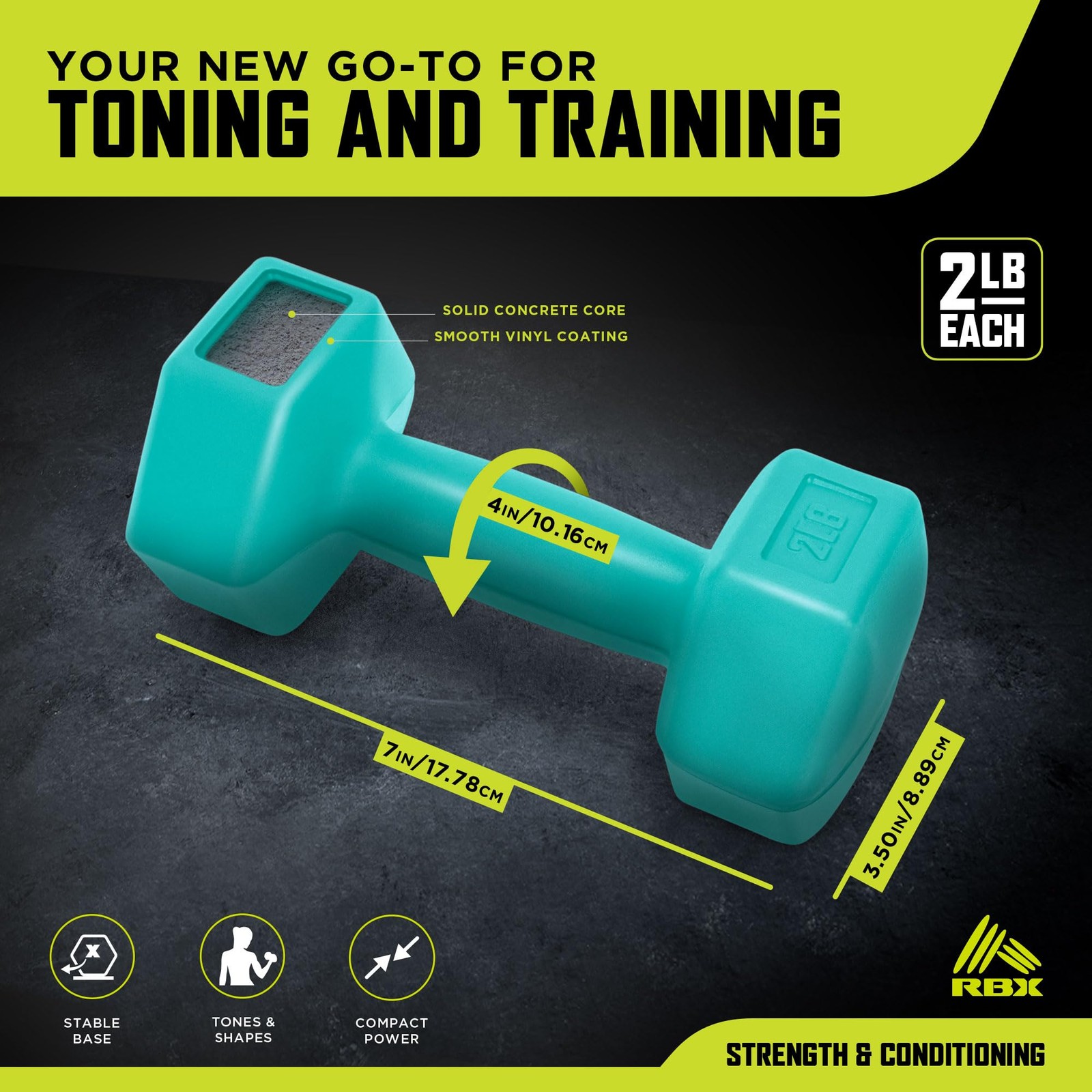 4lb Hex Dumbbell Set Compact Weight for Strength Training & Cardio