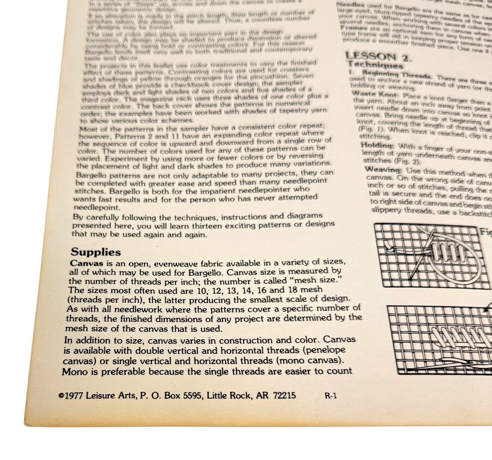 Bargello Basics Ann Meyer Leaflet 104 Leisure Arts 5 Projects 13 Patterns 1977