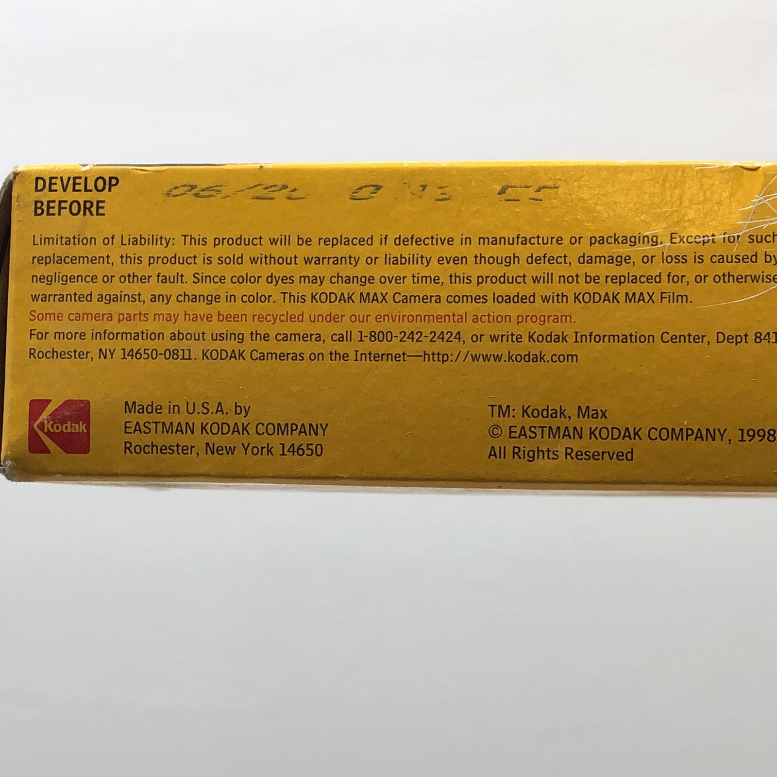 Kodak Max Flash One Time Use Camera 39 Exposure EXPIRED New Sealed Box