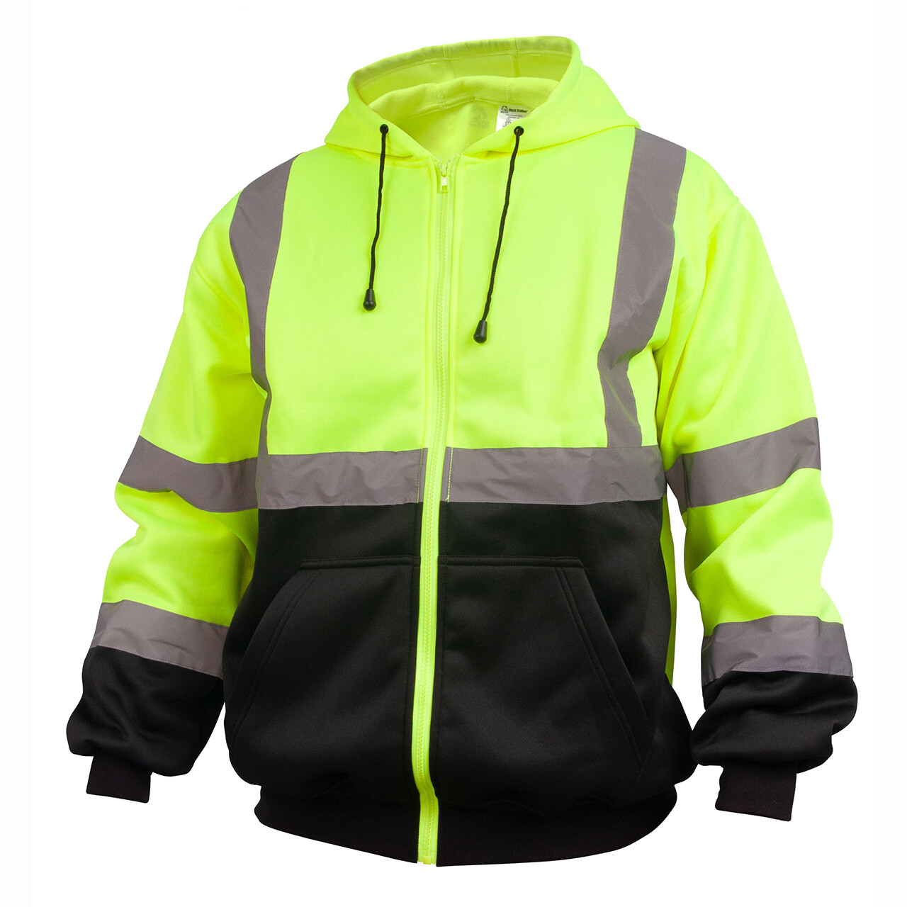 Black Stallion JS3050-LB5XL Hi-Vis Class 3 Poly Fleece Hooded Sweatshirt,