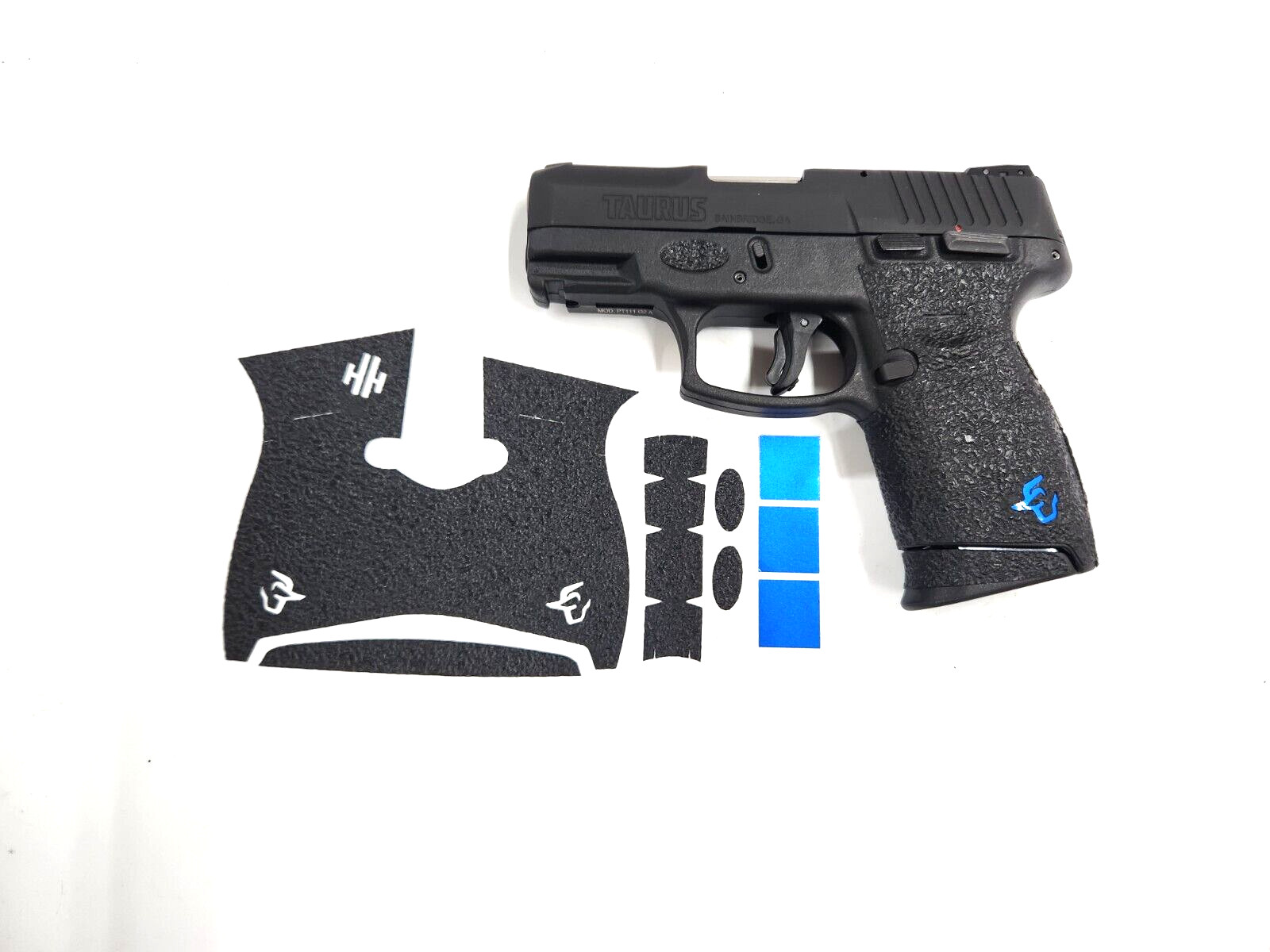 Handleitgrips Textured Rubber Gun Grip for Taurus G2C with Blue Insert