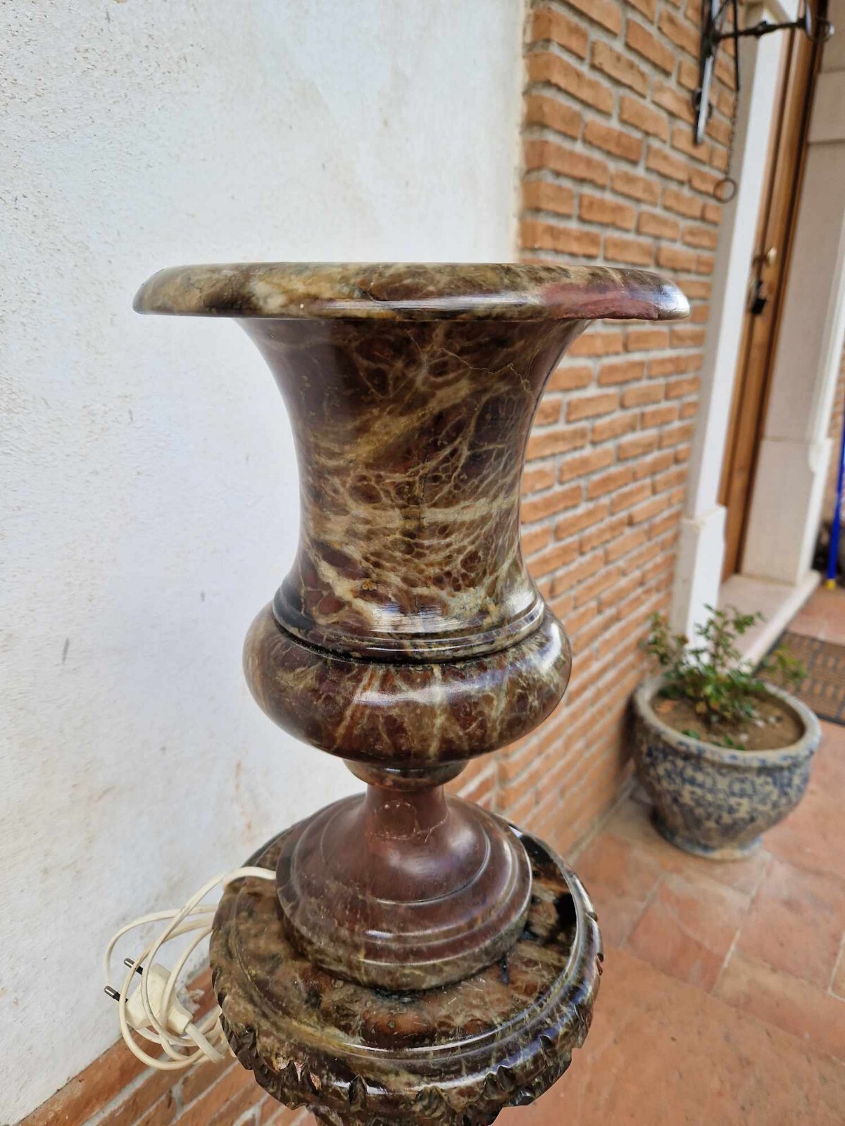 IMPONENTE VASO / LUME IN ALABASTRO (LAMPADA, PIANTANA)