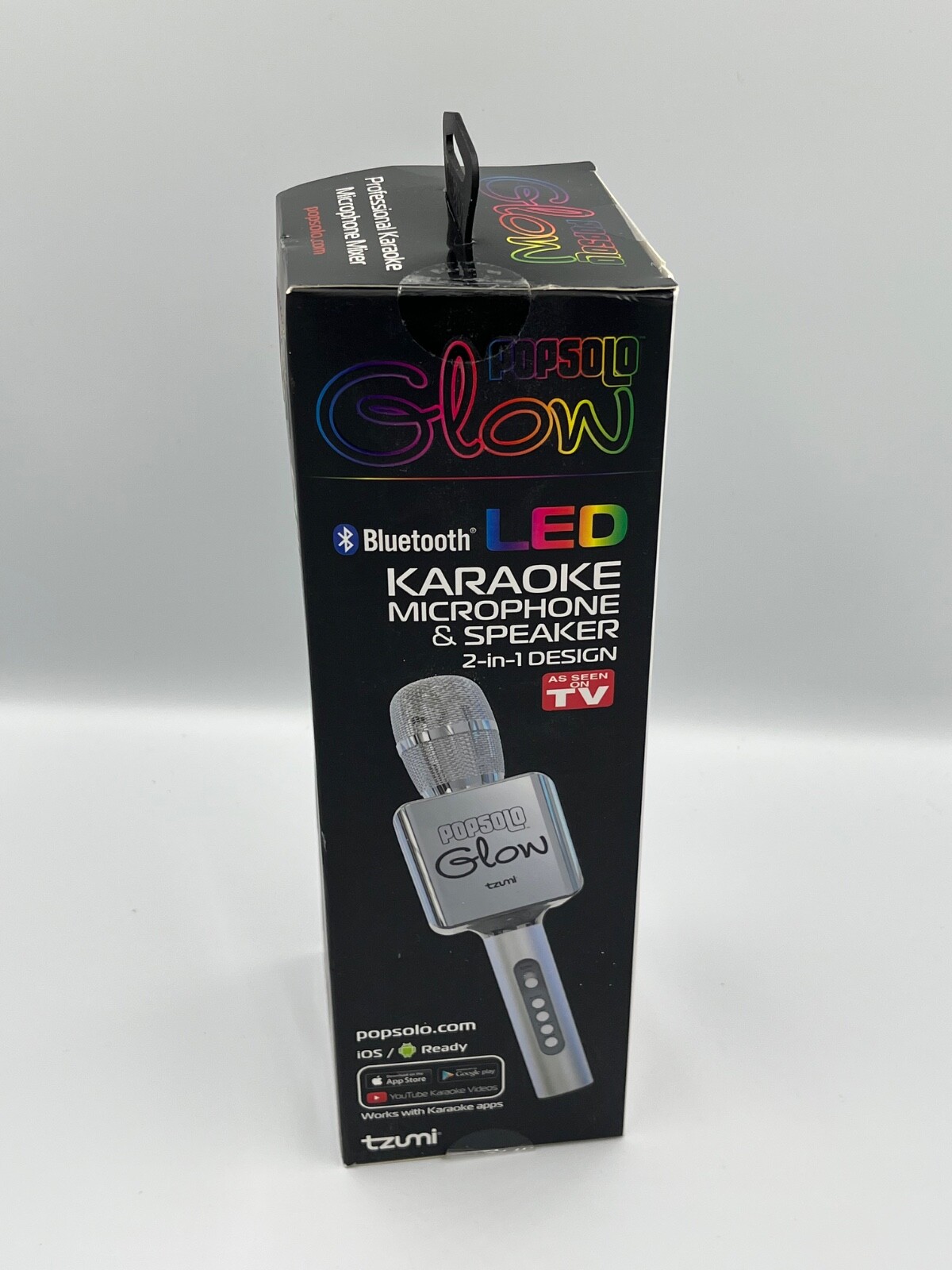 Pop Solo LED Karaoke Microphone Black As Seen On Tv Android iPhone Popsolo 6”