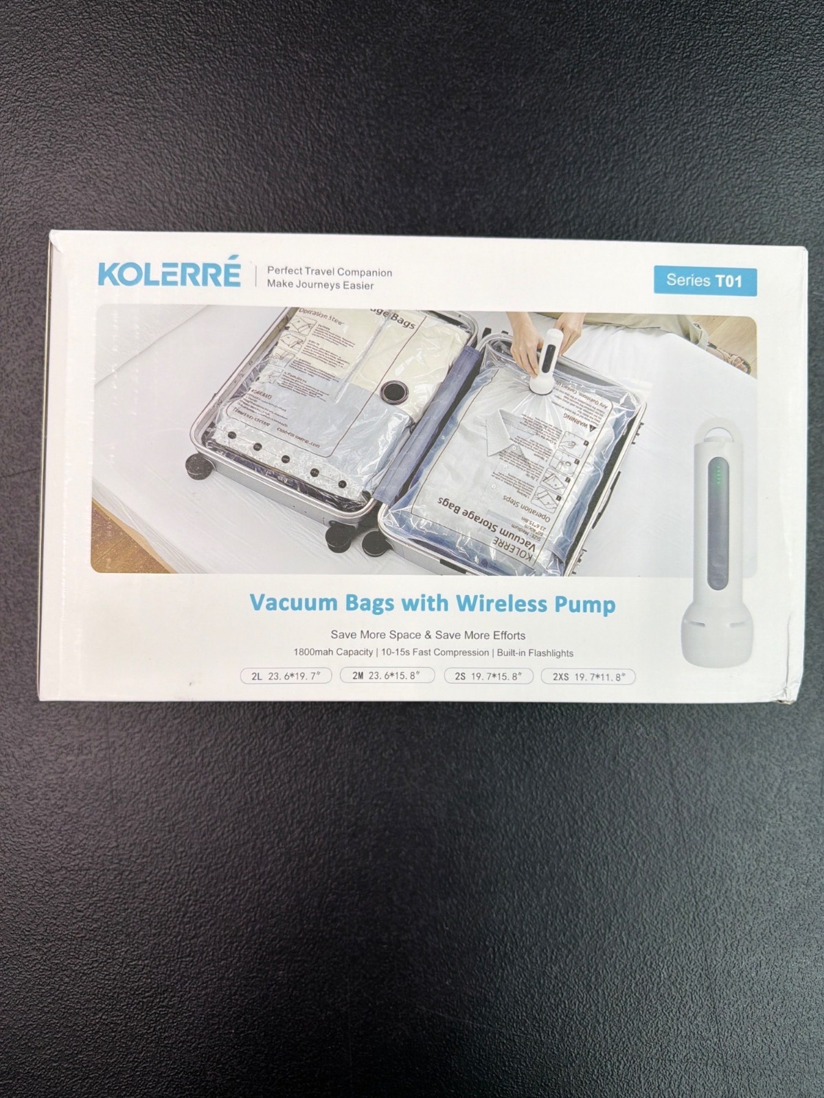 Kolerré Vacuum Storage Bags With Wireless Pump Includes 2XS/2S/2M/2L Bags