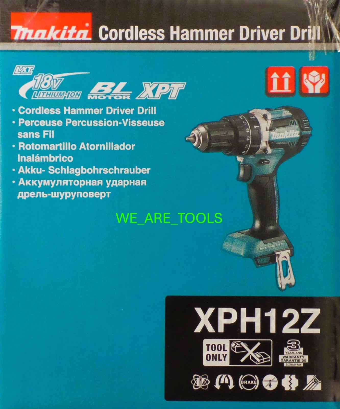 New In Box Makita 18V XPH12Z Cordless Brushless 1/2" Battery Hammer Drill LXT