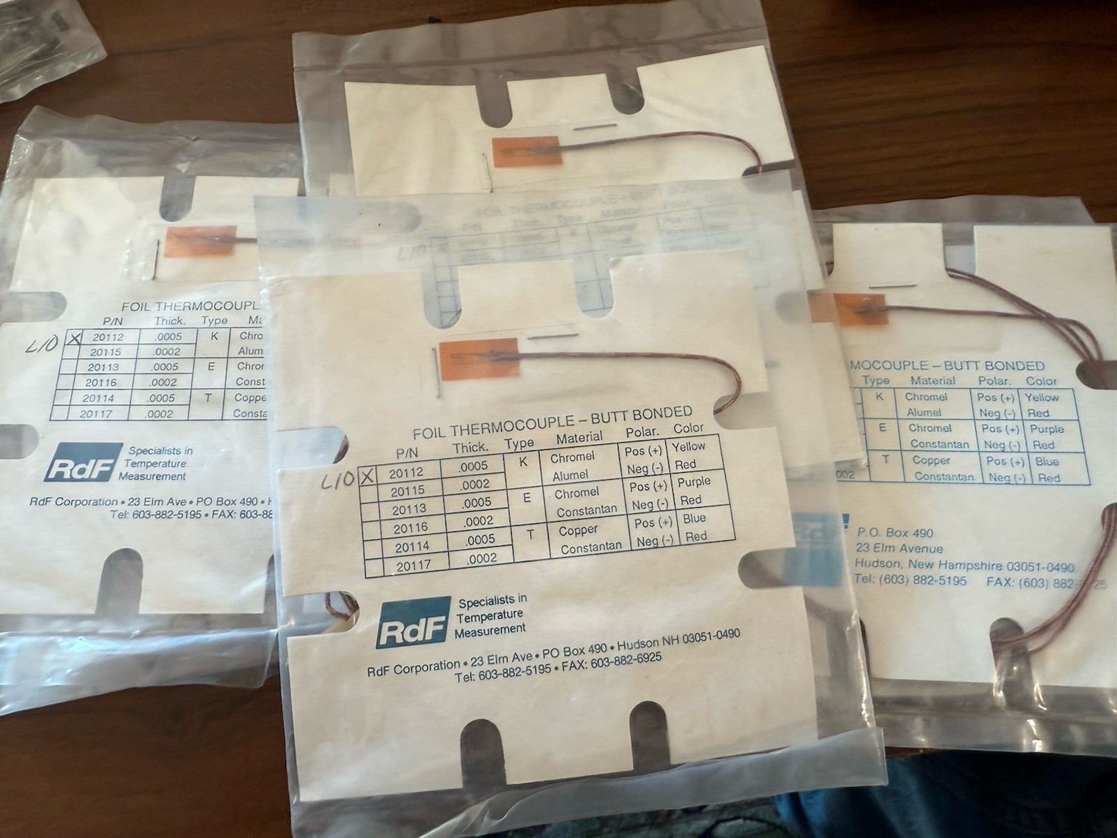 Ref FOIL THERMOCOUPLE-BUTT BONDED (6 PCs)