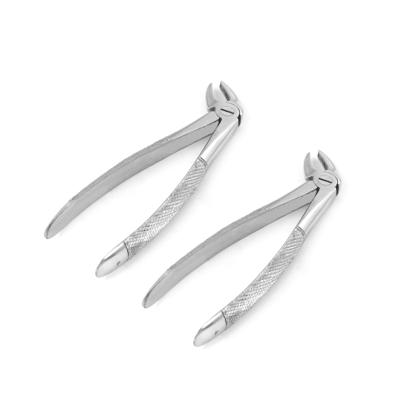 2 Pcs English Extracting Forceps #4, English Pattern Dental Extraction Forceps