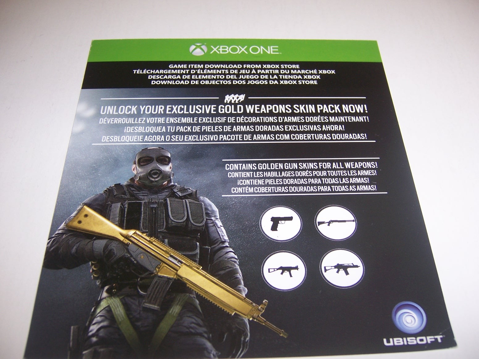 Rainbow Six Siege Gold Weapons Skin Pack Day One DLC for XBOX ONE