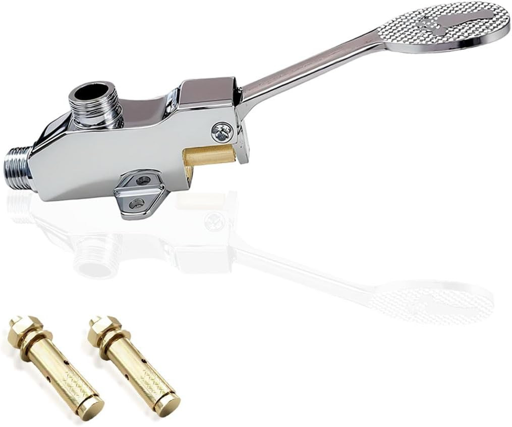 Brass Floor Mount Single Foot Pedal Water Valve for Basin, Touchless Pedal Fauce