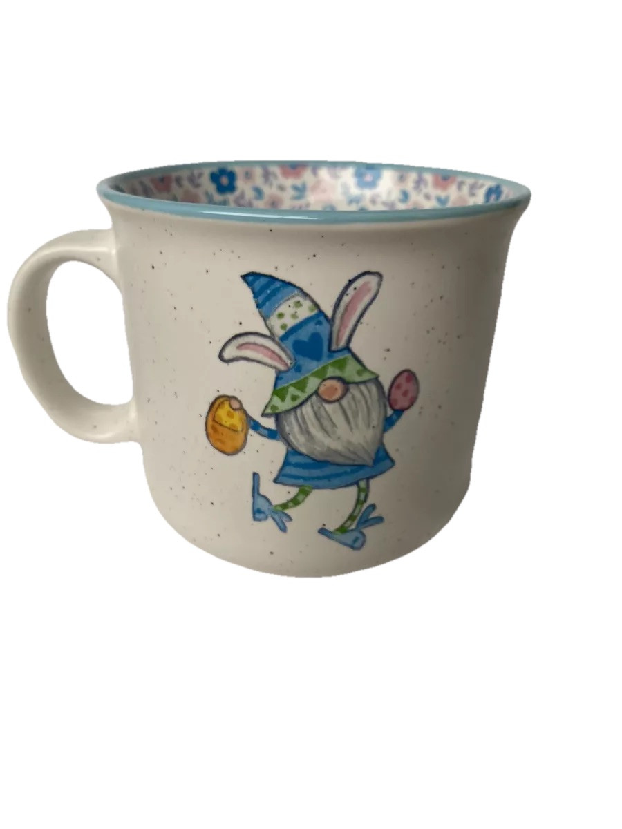 Carrot Patch Cottage Coffee Cup Soup Mug Easter Spring Floral Bunny Gnome Rabbit