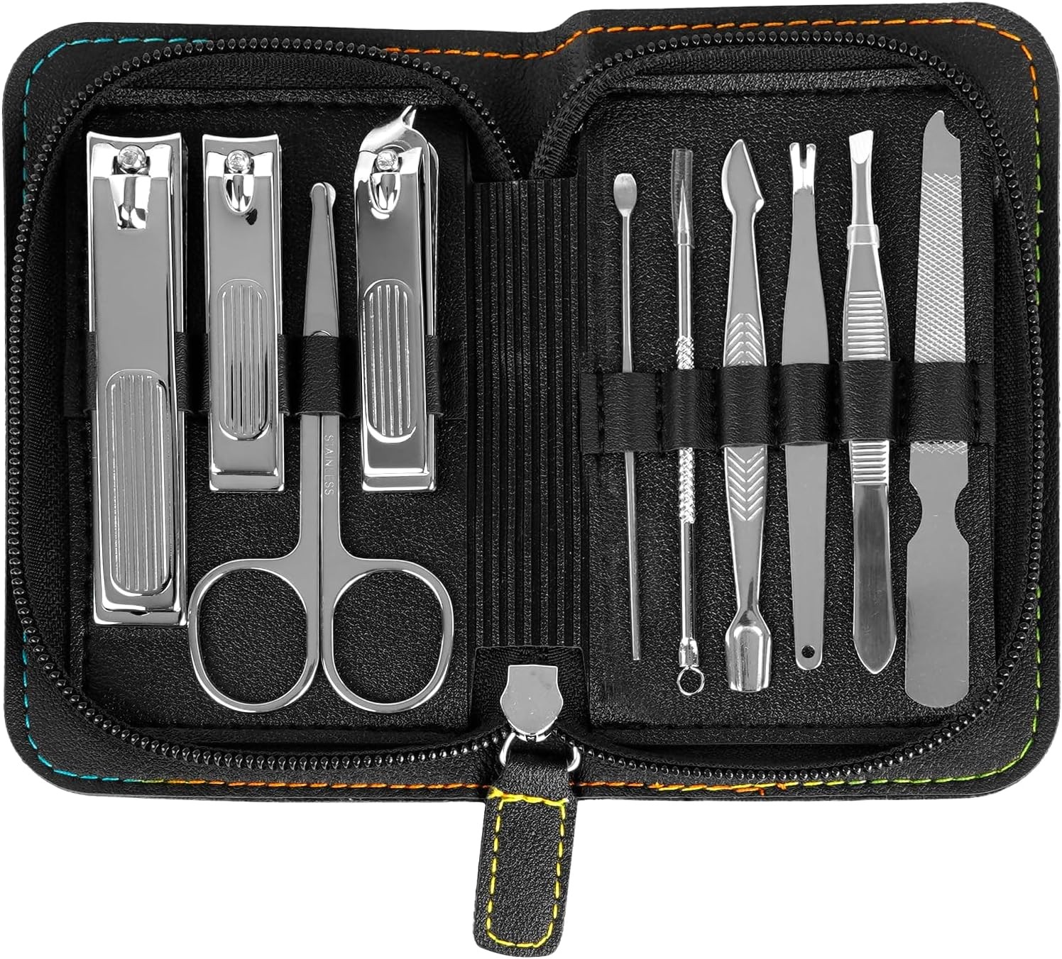 Premium Stainless Steel Nail Clippers Set - Travel Grooming Kit, 10pc Manicure/P