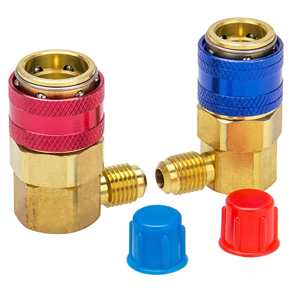 Brass Low High Quick Connector Adapter ACME Coupler Auto AC Manifold Gauge HVAC